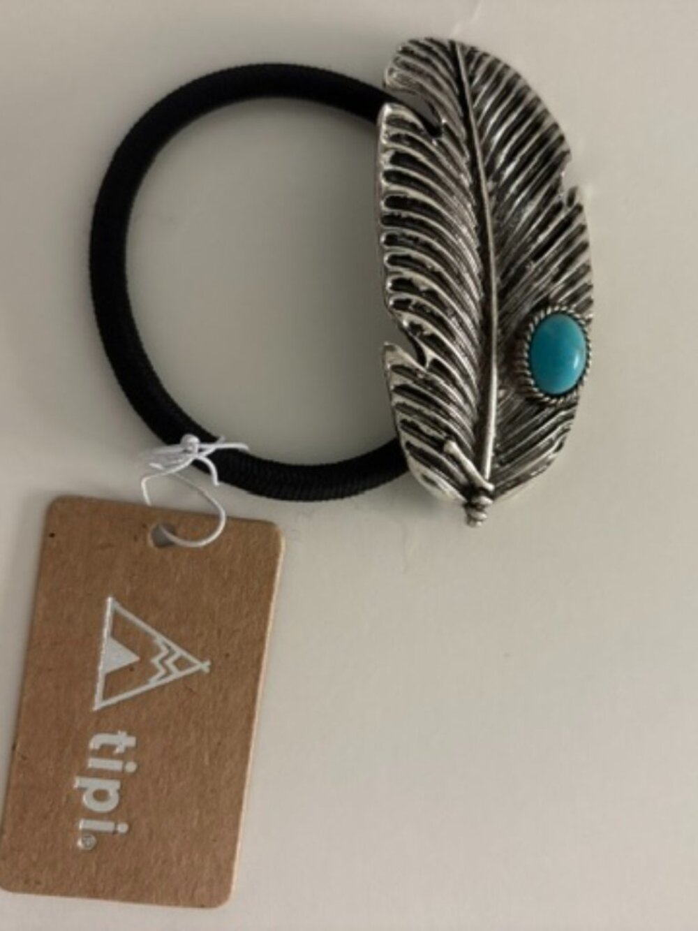 TIPI Turquoise Feather Western Hair Tie NWT